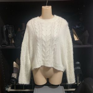 BB Dakota Cozy Cable Knit Sweater Ivory/Small